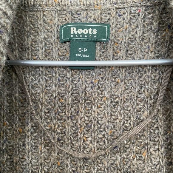 ROOTS Long gorgeous cozy tweed wool open sweater cardigan - Picture 2 of 4